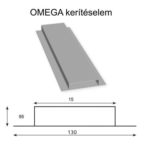 Omega kerítéselem - RAL 1002 fényes (Gabonasárga)