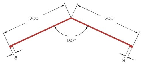 Gerincelem trapézlemezhez, Fényes RAL 5010 (kék), Hossz: 2000 mm